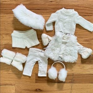 American girl winter white outfit collection